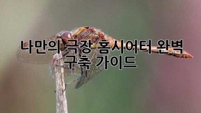 나만의 극장, 홈시어터 완벽 구축 가이드